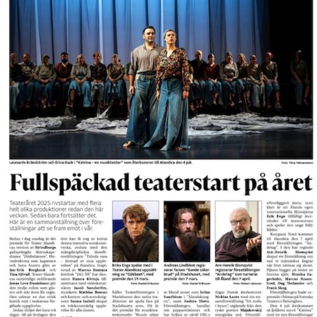 Fullspäckad teaterstart på året/Ålandstidningen 8.1.2025